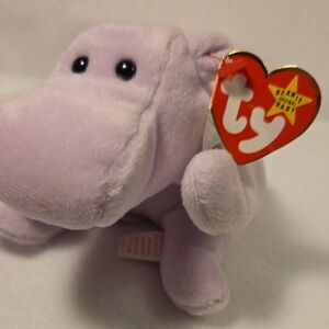 Happy The Hippo Rare Ty Beanie Babies Plush Toy Original Vintage Collectible